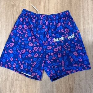 Blue and Pink Athletic Shorts for Men